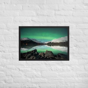 alaska aurora — reflections over portage lake