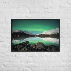 alaska aurora — reflections over portage lake