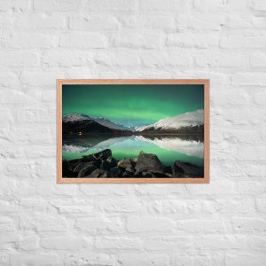 alaska aurora — reflections over portage lake