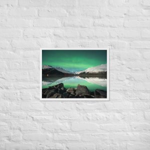 alaska aurora — reflections over portage lake