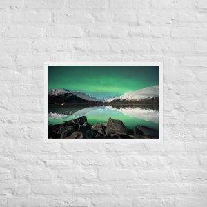 alaska aurora — reflections over portage lake