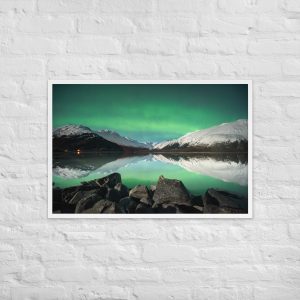 alaska aurora — reflections over portage lake