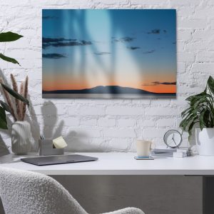 alaska landscape mount susitna sunset over cook inlet (metal prints)